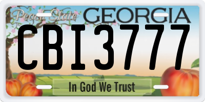 GA license plate CBI3777