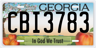 GA license plate CBI3783