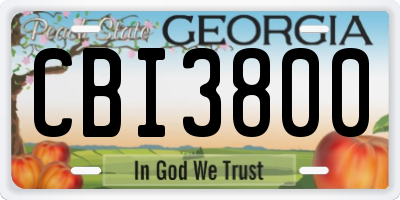 GA license plate CBI3800