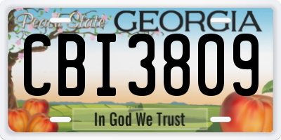 GA license plate CBI3809