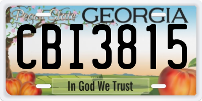 GA license plate CBI3815
