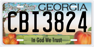 GA license plate CBI3824