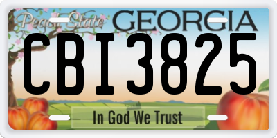 GA license plate CBI3825