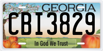 GA license plate CBI3829