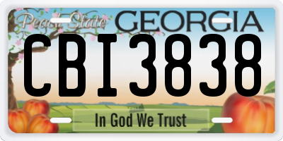 GA license plate CBI3838