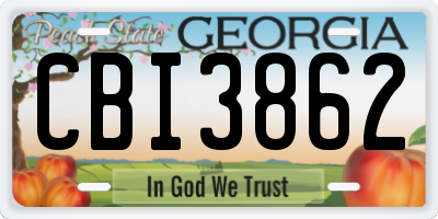 GA license plate CBI3862