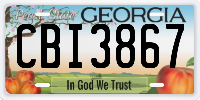 GA license plate CBI3867