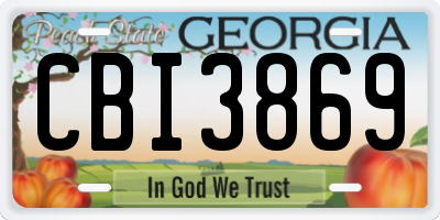 GA license plate CBI3869