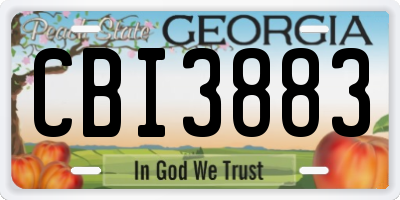 GA license plate CBI3883