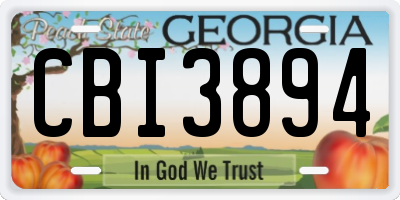 GA license plate CBI3894