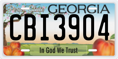 GA license plate CBI3904