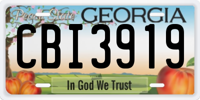 GA license plate CBI3919