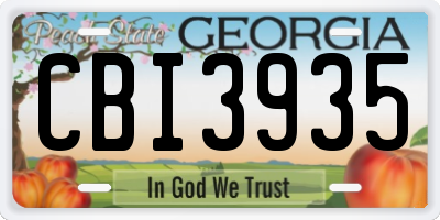 GA license plate CBI3935