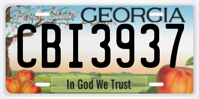 GA license plate CBI3937