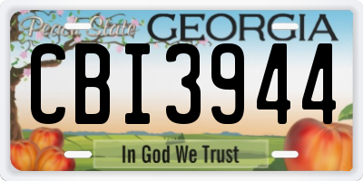GA license plate CBI3944