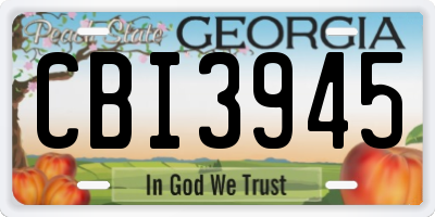 GA license plate CBI3945