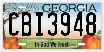 GA license plate CBI3948