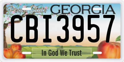 GA license plate CBI3957
