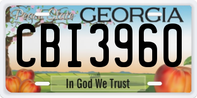 GA license plate CBI3960