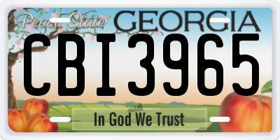 GA license plate CBI3965