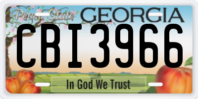 GA license plate CBI3966