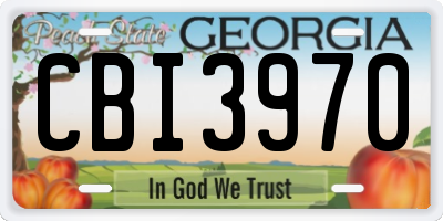 GA license plate CBI3970