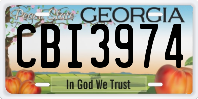 GA license plate CBI3974
