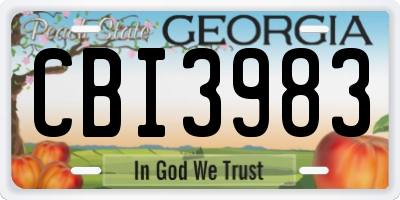 GA license plate CBI3983