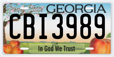 GA license plate CBI3989