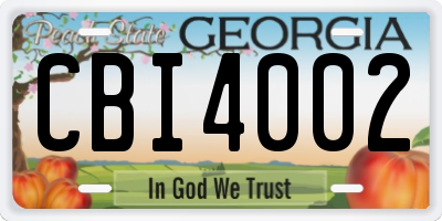 GA license plate CBI4002