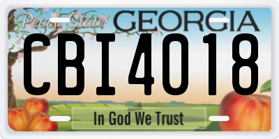 GA license plate CBI4018