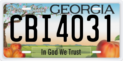 GA license plate CBI4031