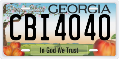 GA license plate CBI4040