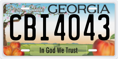 GA license plate CBI4043