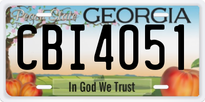 GA license plate CBI4051