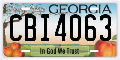 GA license plate CBI4063