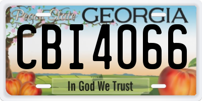 GA license plate CBI4066