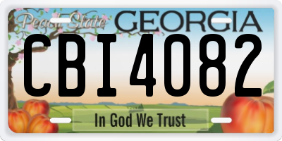 GA license plate CBI4082