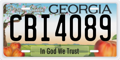 GA license plate CBI4089