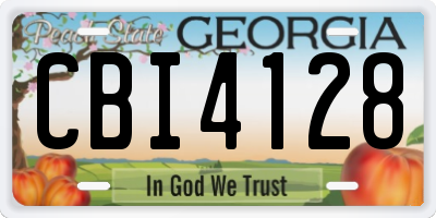 GA license plate CBI4128
