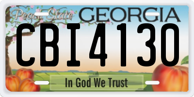 GA license plate CBI4130