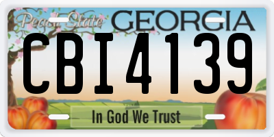 GA license plate CBI4139