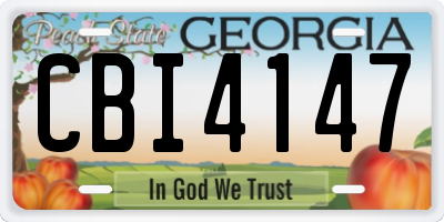 GA license plate CBI4147