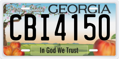 GA license plate CBI4150