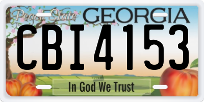GA license plate CBI4153
