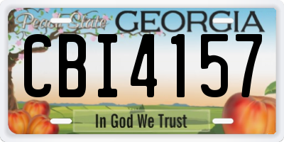 GA license plate CBI4157