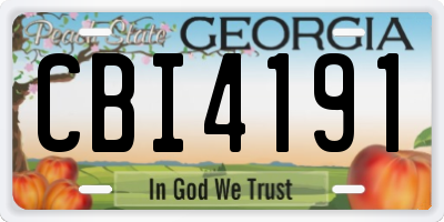 GA license plate CBI4191