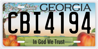 GA license plate CBI4194