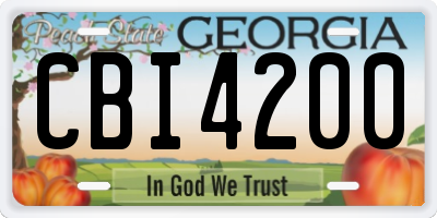 GA license plate CBI4200