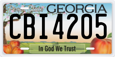 GA license plate CBI4205